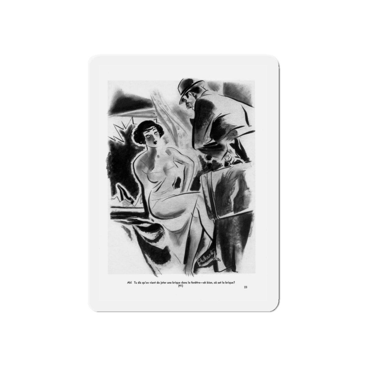 Ballyhoo 1935-02 Image 025 (Magazine Illustration) Refrigerator Magnet-3" x 3"-The Sticker Space