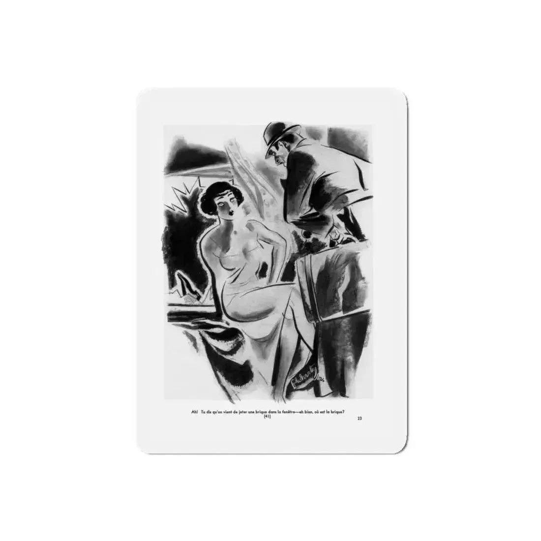 Ballyhoo 1935-02 Image 025 (Magazine Illustration) Refrigerator Magnet 5 Inch Die-Cut - The Sticker Space