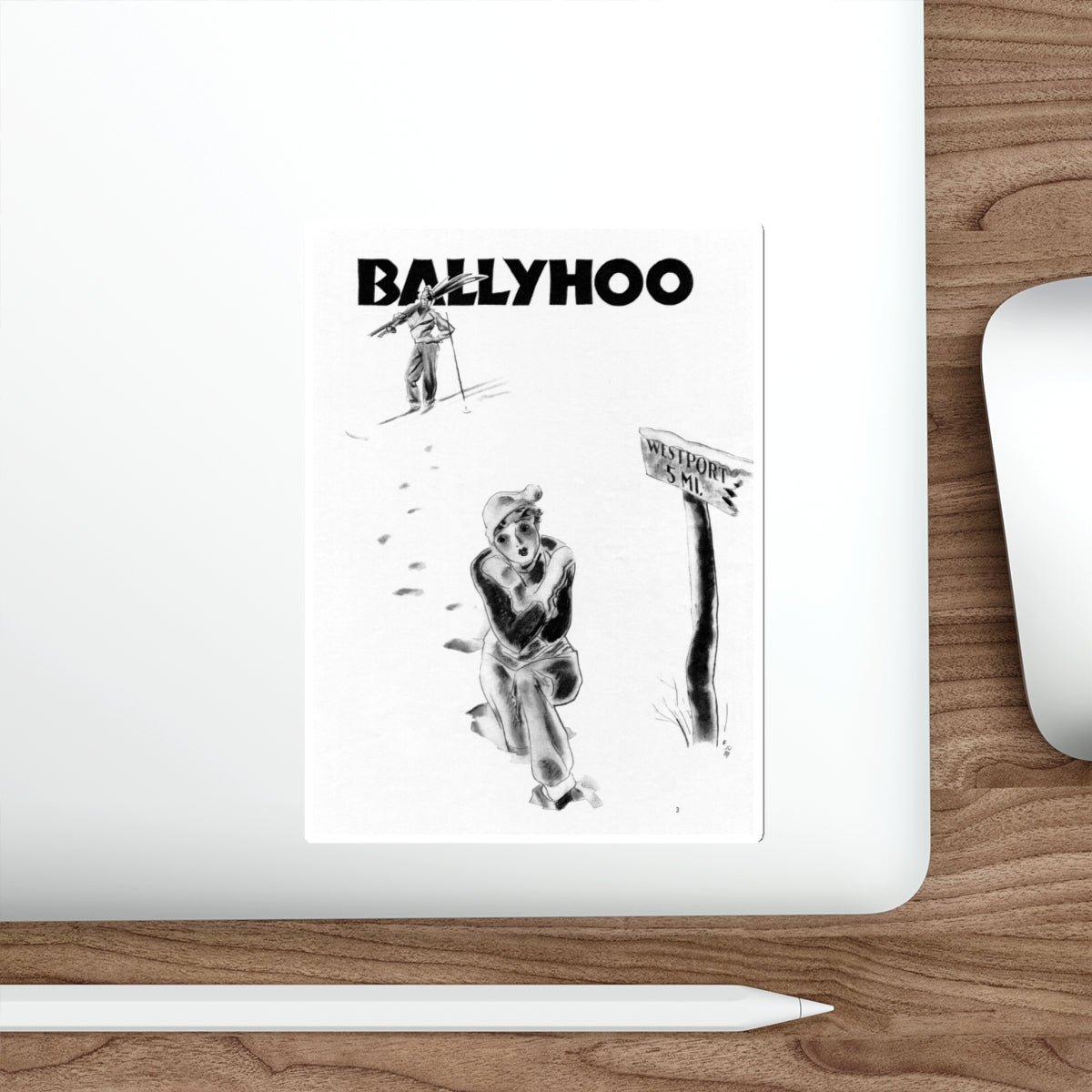 Ballyhoo 1936-03 Image 005 (Magazine Illustration) STICKER Vinyl Die-Cut Decal-The Sticker Space