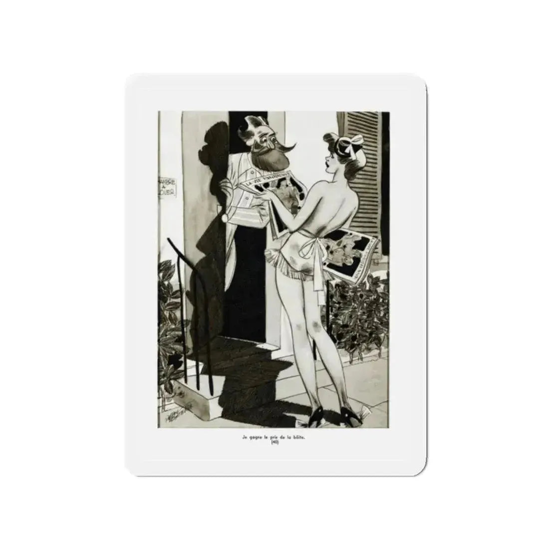 Ballyhoo Magazine Illustration, February 1935 (Magazine Illustration) Refrigerator Magnet 2 Inch Die-Cut - The Sticker Space