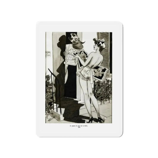 Ballyhoo Magazine Illustration, February 1935 (Magazine Illustration) Refrigerator Magnet 2 Inch Die-Cut - The Sticker Space