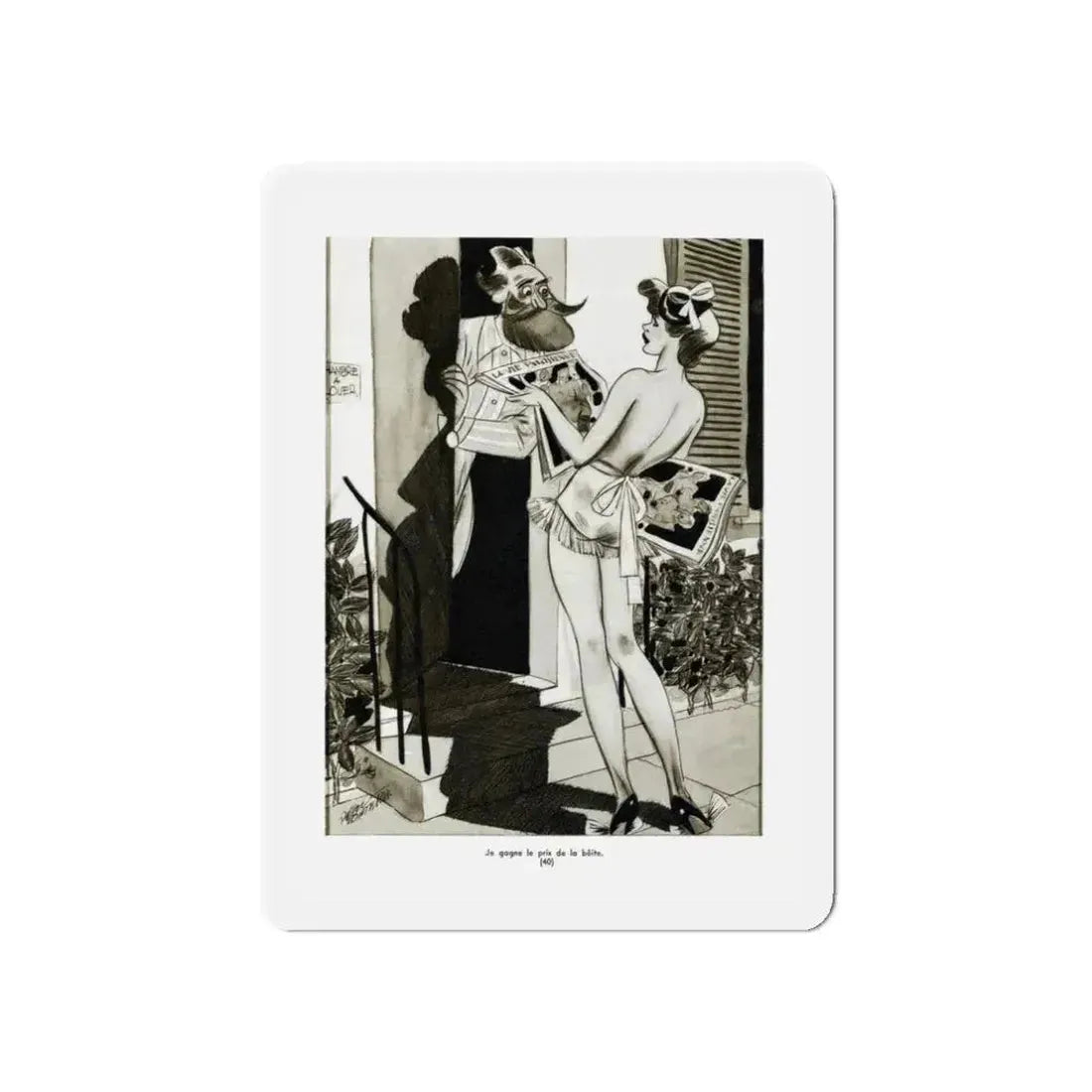 Ballyhoo Magazine Illustration, February 1935 (Magazine Illustration) Refrigerator Magnet 3 Inch Die-Cut - The Sticker Space