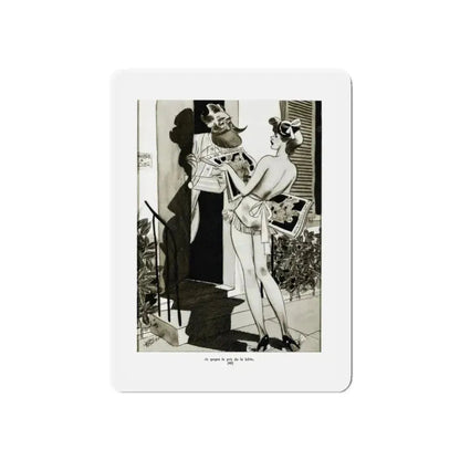 Ballyhoo Magazine Illustration, February 1935 (Magazine Illustration) Refrigerator Magnet 3 Inch Die-Cut - The Sticker Space