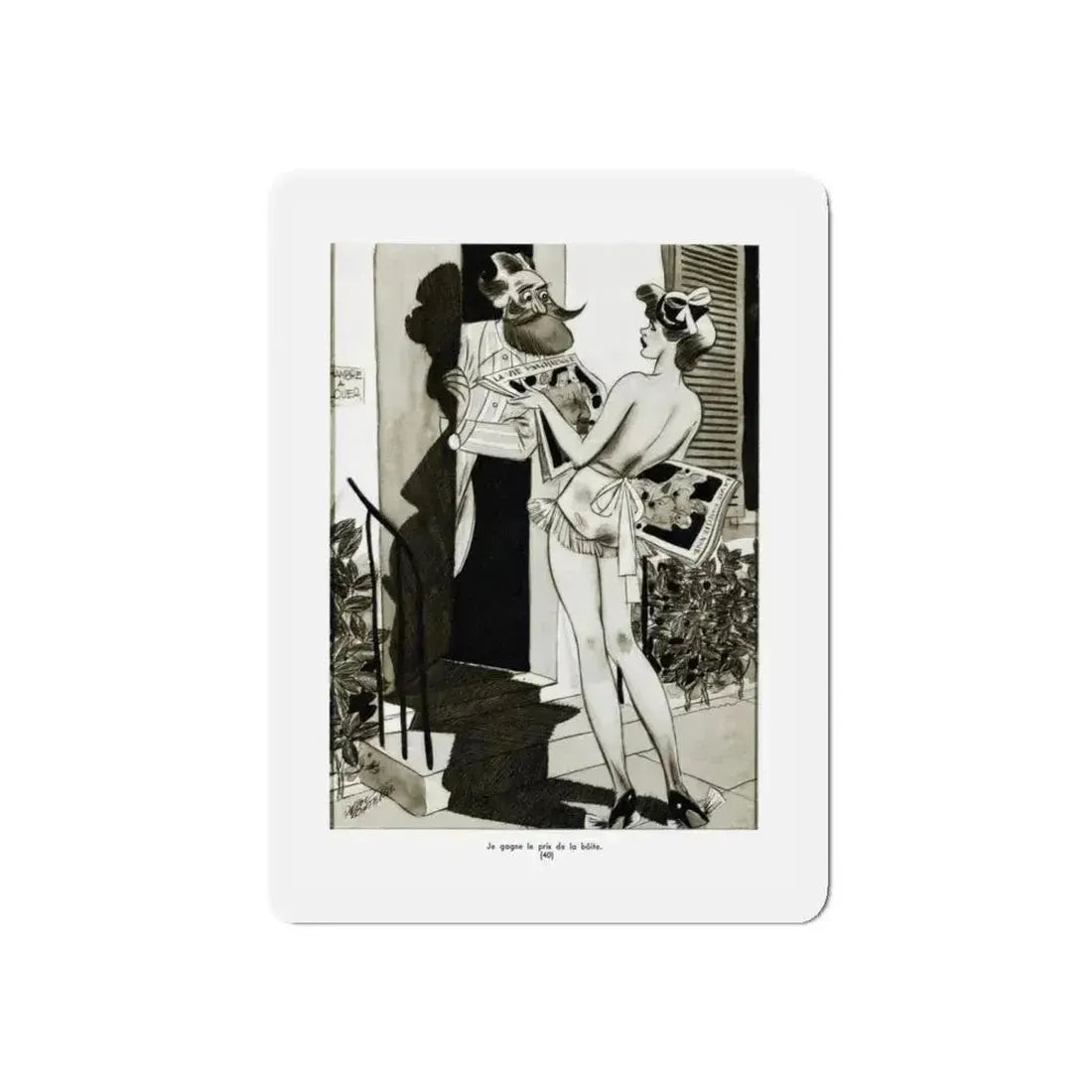 Ballyhoo Magazine Illustration, February 1935 (Magazine Illustration) Refrigerator Magnet 4 Inch Die-Cut - The Sticker Space