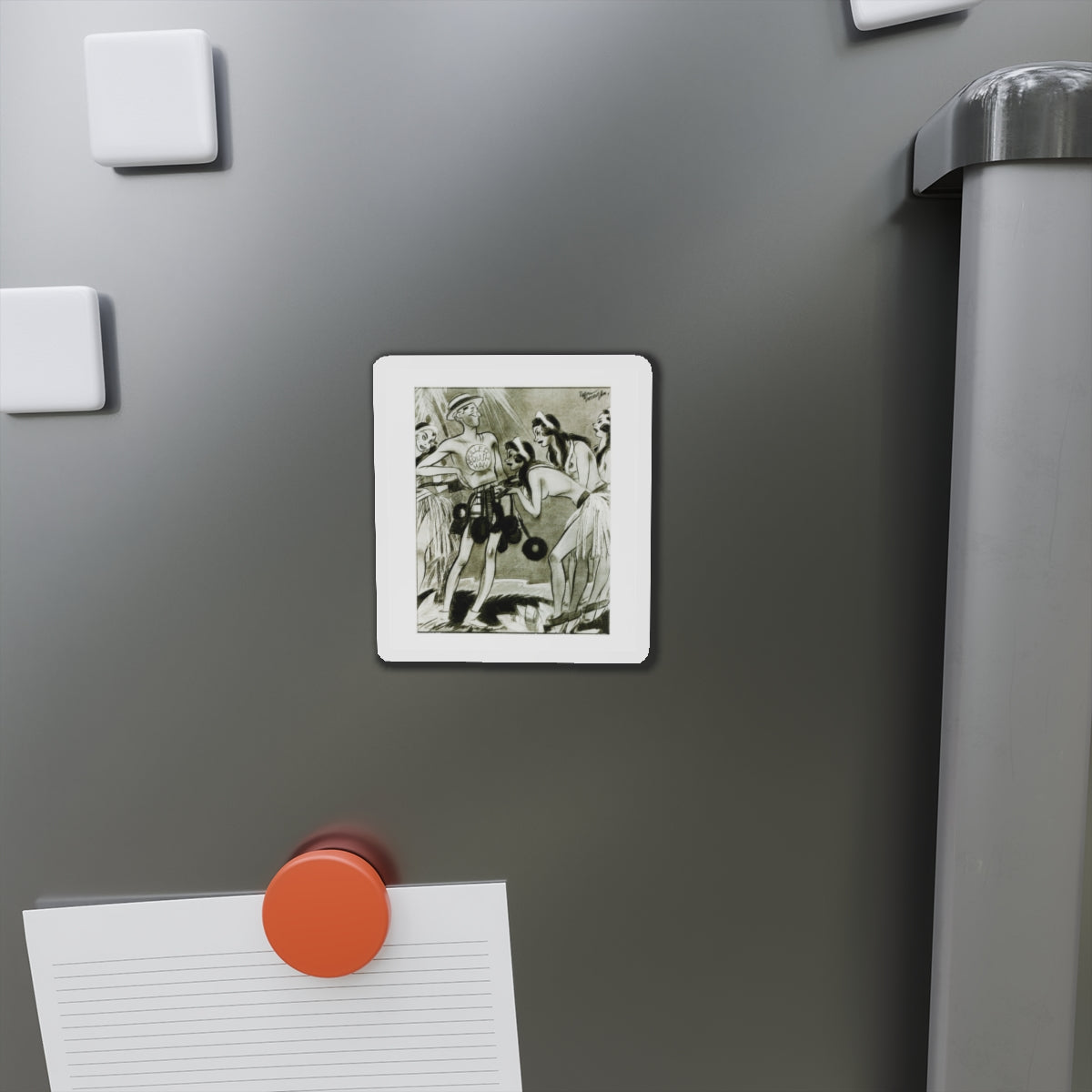 Ballyhoo Magazine Illustration (Magazine Illustration) Refrigerator Magnet-The Sticker Space