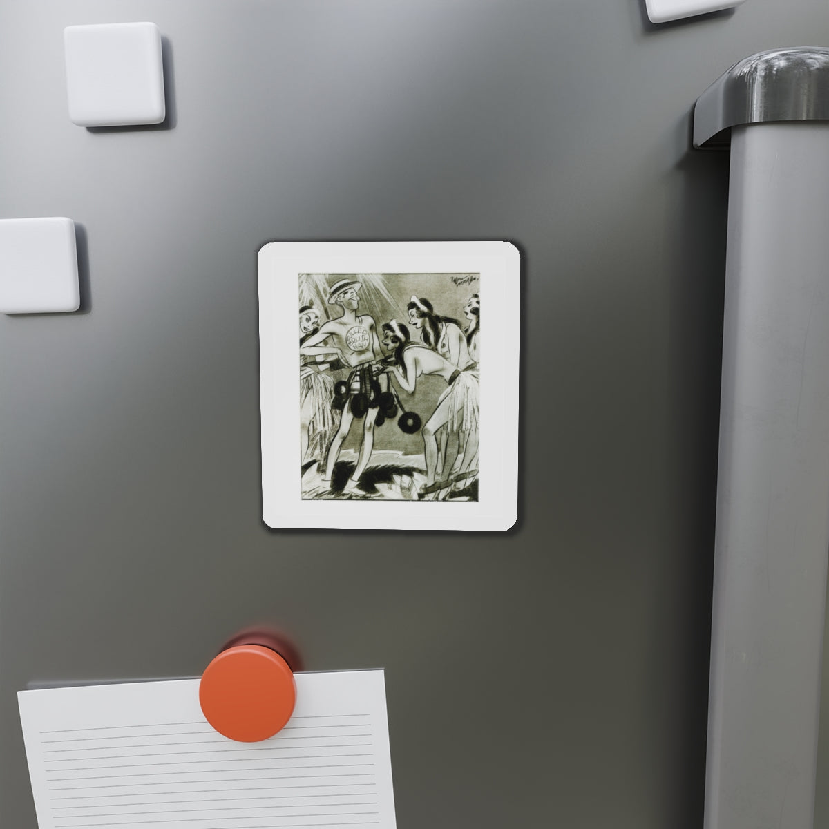 Ballyhoo Magazine Illustration (Magazine Illustration) Refrigerator Magnet-The Sticker Space