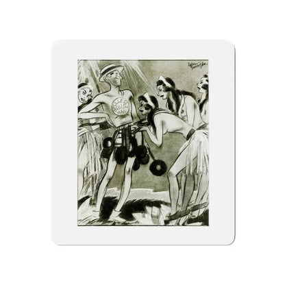 Ballyhoo Magazine Illustration (Magazine Illustration) Refrigerator Magnet 4 Inch Die-Cut - The Sticker Space