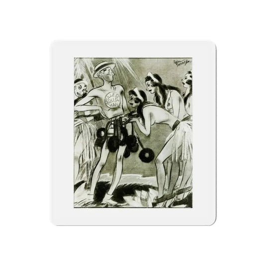 Ballyhoo Magazine Illustration (Magazine Illustration) Refrigerator Magnet 6 Inch Die-Cut - The Sticker Space