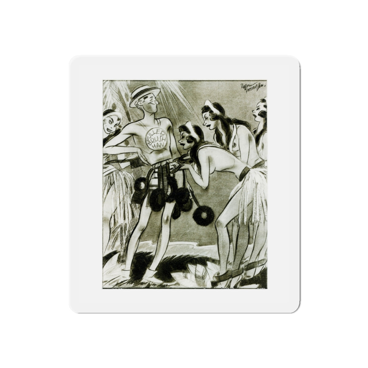 Ballyhoo Magazine Illustration (Magazine Illustration) Refrigerator Magnet-6 × 6"-The Sticker Space