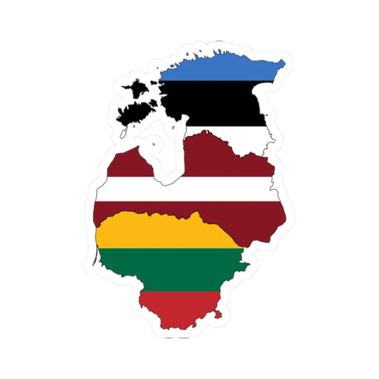 Baltic states flag map (Estonia) STICKER Vinyl Kiss-Cut Decal 2 Inch White - The Sticker Space