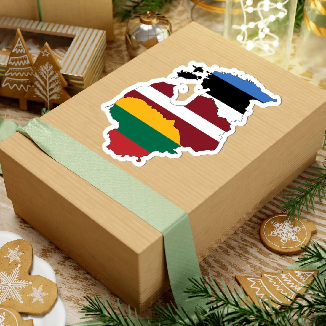 Baltic states flag map (Estonia) STICKER Vinyl Kiss-Cut Decal - The Sticker Space