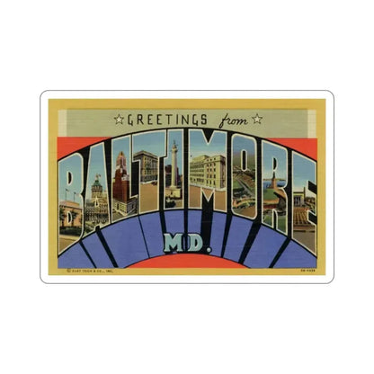 Baltimore MD (Greeting Cards) STICKER Vinyl Die-Cut Decal 5 Inch - The Sticker Space