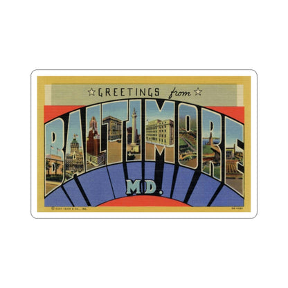 Baltimore MD (Greeting Cards) STICKER Vinyl Die-Cut Decal-6 Inch-The Sticker Space