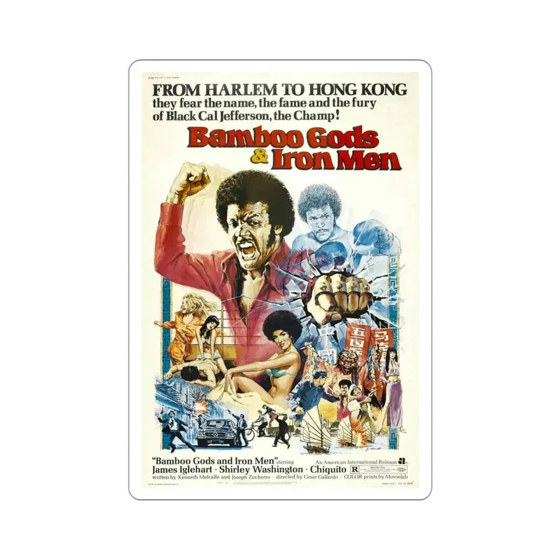 Bamboo Gods and Iron Men 1974 Movie Poster STICKER Vinyl Die-Cut Decal 4 Inch - The Sticker Space