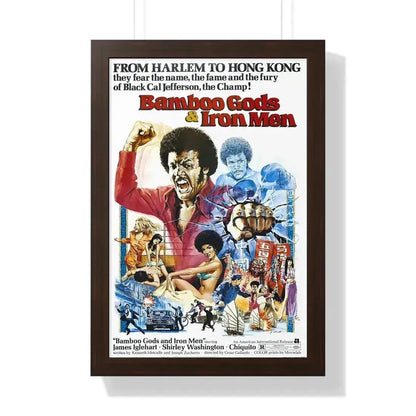 BAMBOO GODS & IRON MEN 1974 - Framed Movie Poster 16″ x 24″ Walnut - The Sticker Space
