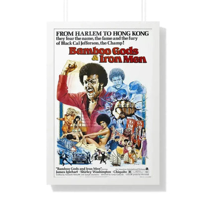 BAMBOO GODS & IRON MEN 1974 - Framed Movie Poster 20" x 30" White - The Sticker Space