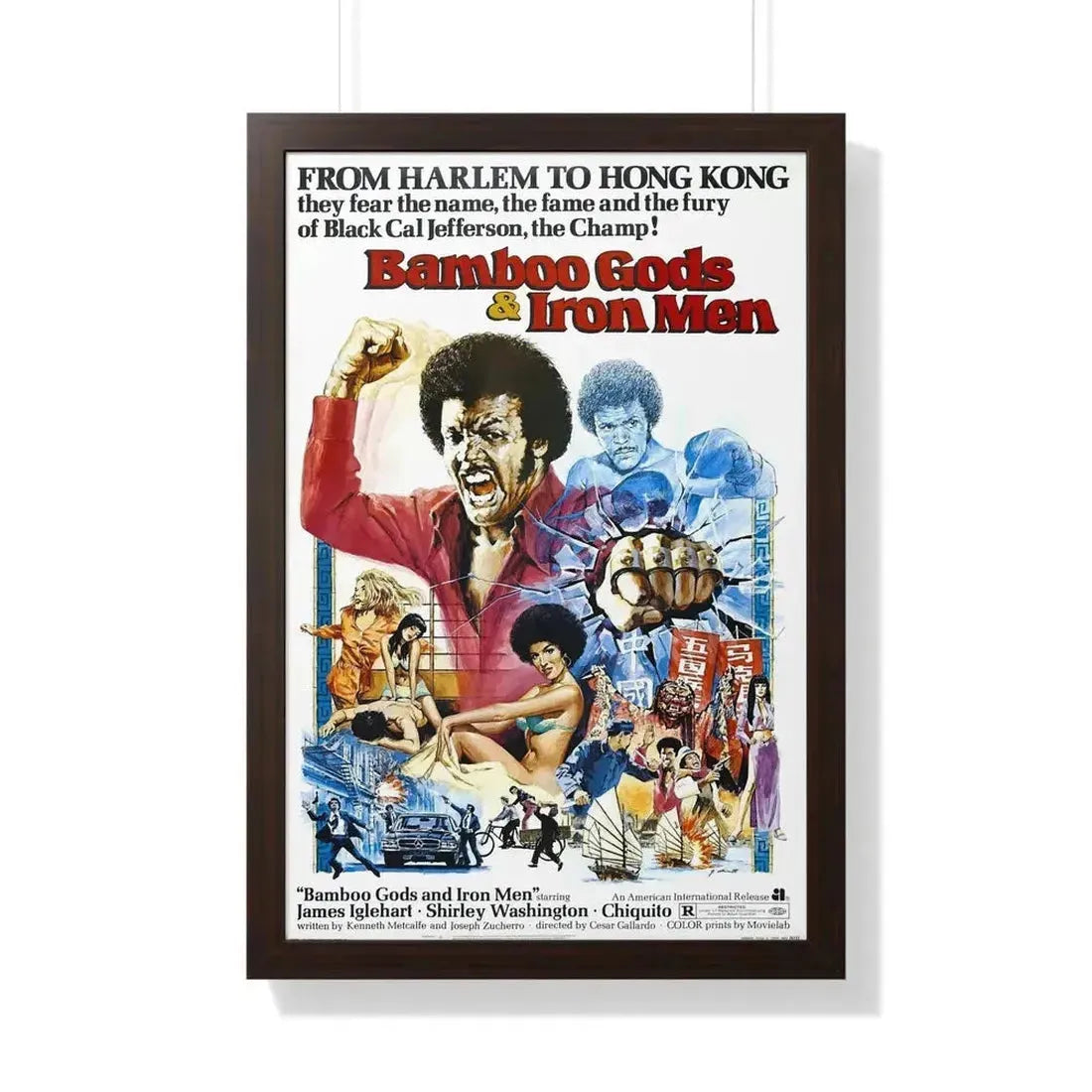 BAMBOO GODS & IRON MEN 1974 - Framed Movie Poster - The Sticker Space