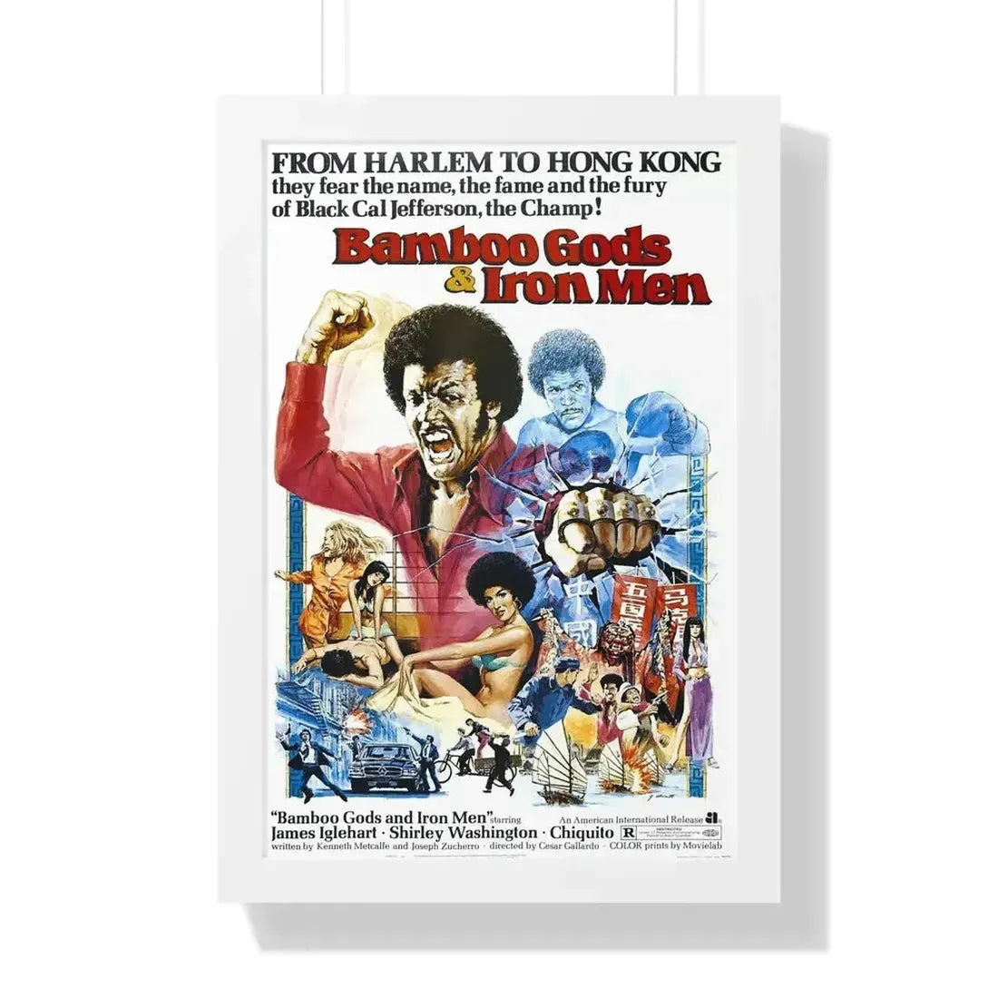 BAMBOO GODS & IRON MEN 1974 - Framed Movie Poster - The Sticker Space