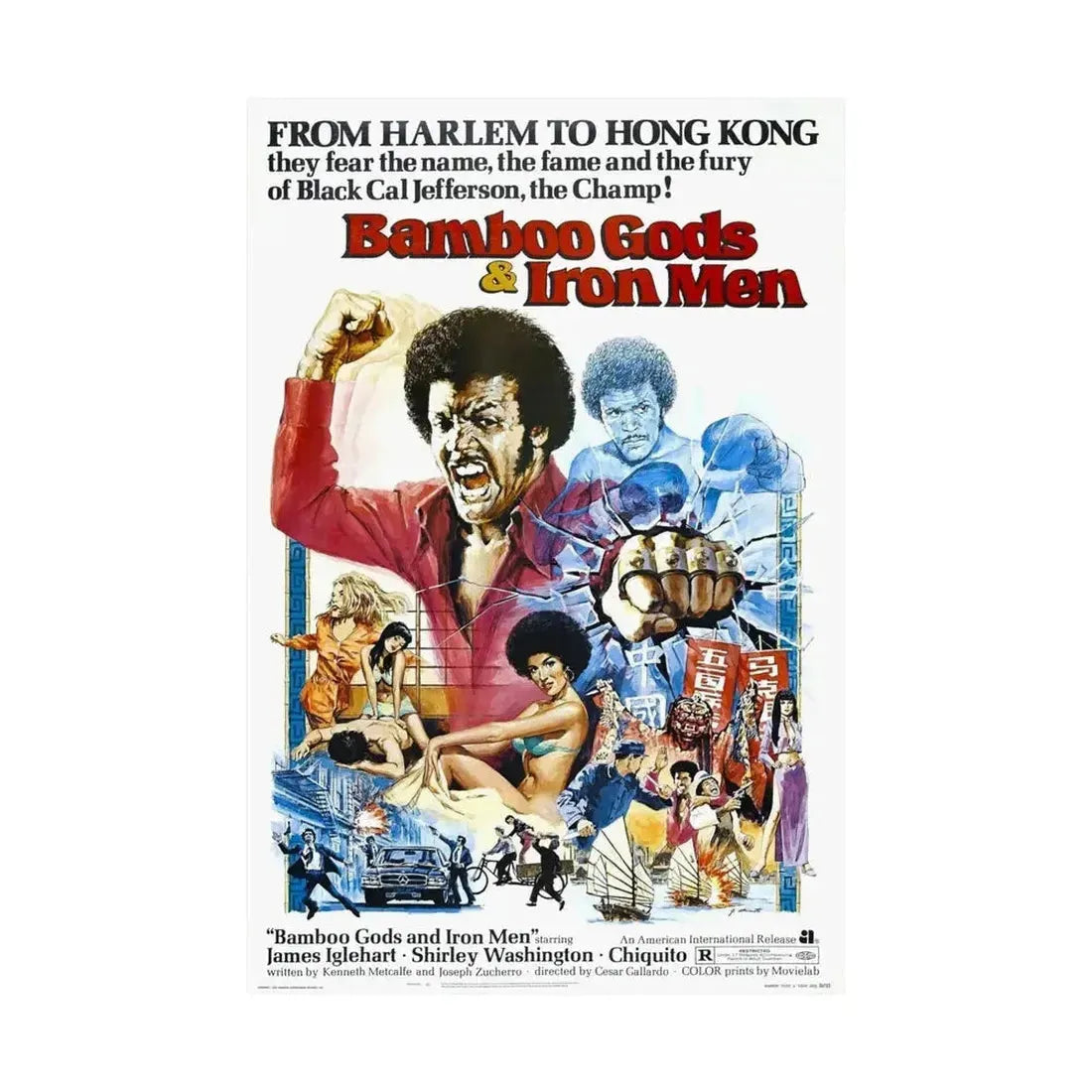BAMBOO GODS & IRON MEN 1974 - Paper Movie Poster - The Sticker Space