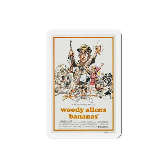 Bananas 1971 Movie Poster Refrigerator Magnet 2 Inch - The Sticker Space