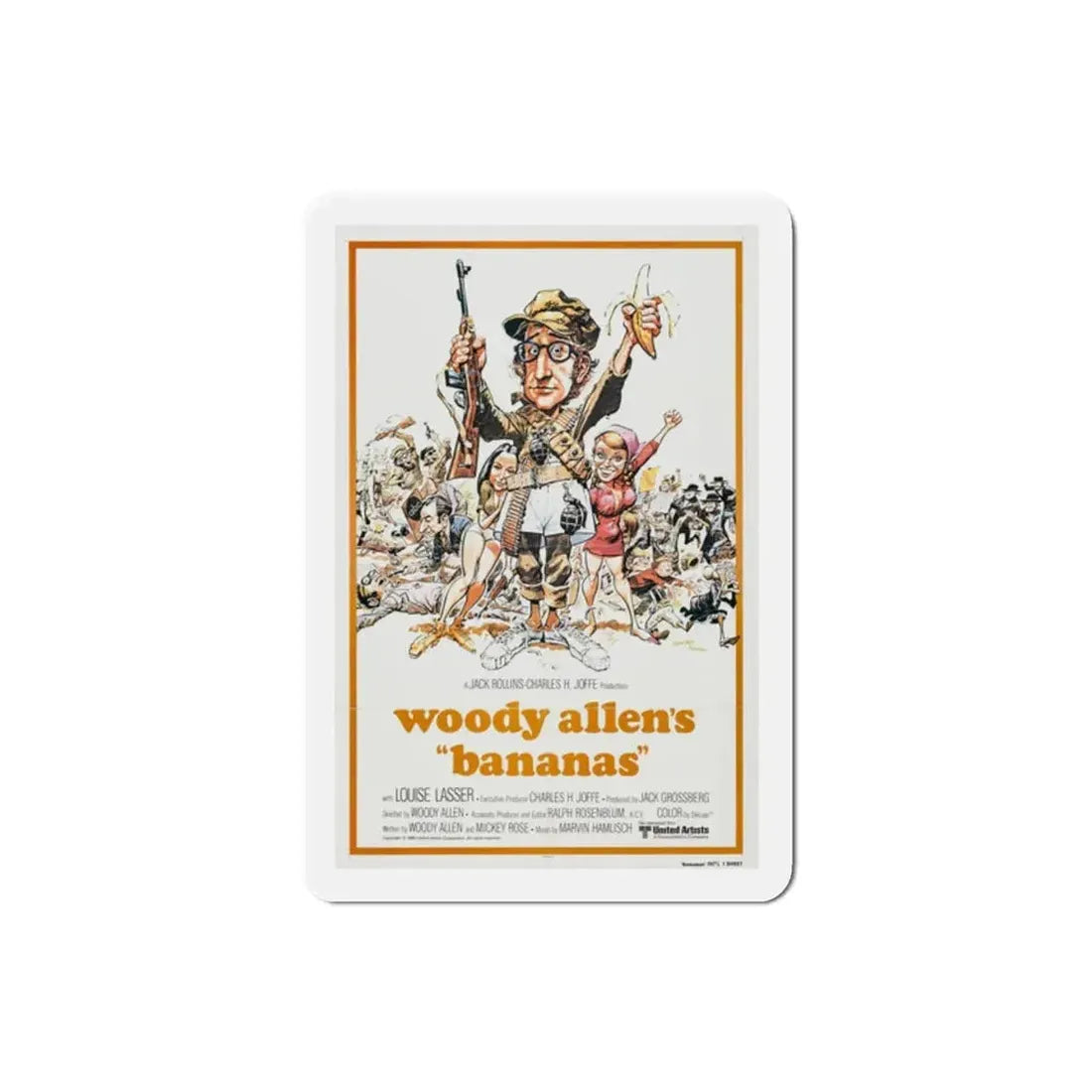 Bananas 1971 Movie Poster Refrigerator Magnet - The Sticker Space