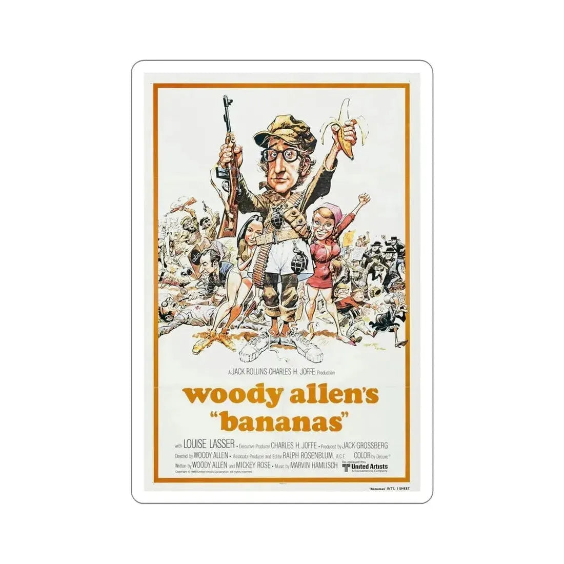 Bananas 1971 Movie Poster STICKER Vinyl Die-Cut Decal - The Sticker Space