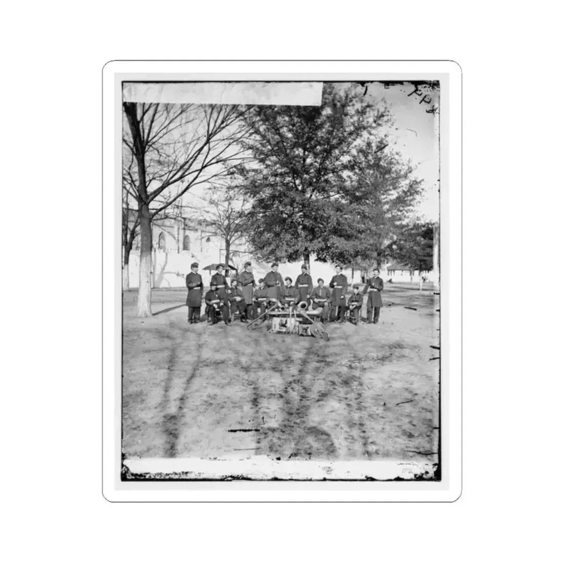 Band Group Seated Behind Their Instruments(2) (U.S. Civil War) STICKER Vinyl Kiss-Cut Decal 2 Inch White - The Sticker Space