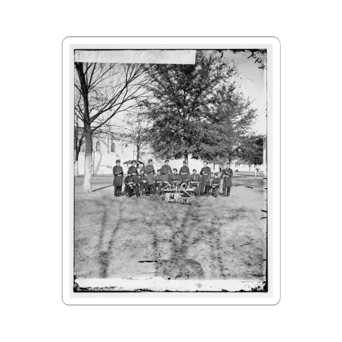 Band Group Seated Behind Their Instruments(2) (U.S. Civil War) STICKER Vinyl Kiss-Cut Decal 6 Inch White - The Sticker Space