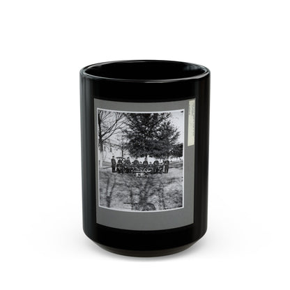 Band Group Seated Behind Their Instruments (U.S. Civil War) Black Coffee Mug-15oz-The Sticker Space