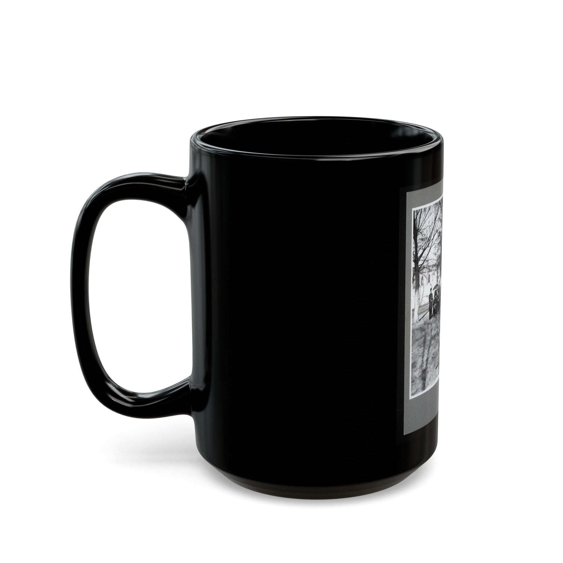 Band Group Seated Behind Their Instruments (U.S. Civil War) Black Coffee Mug-The Sticker Space