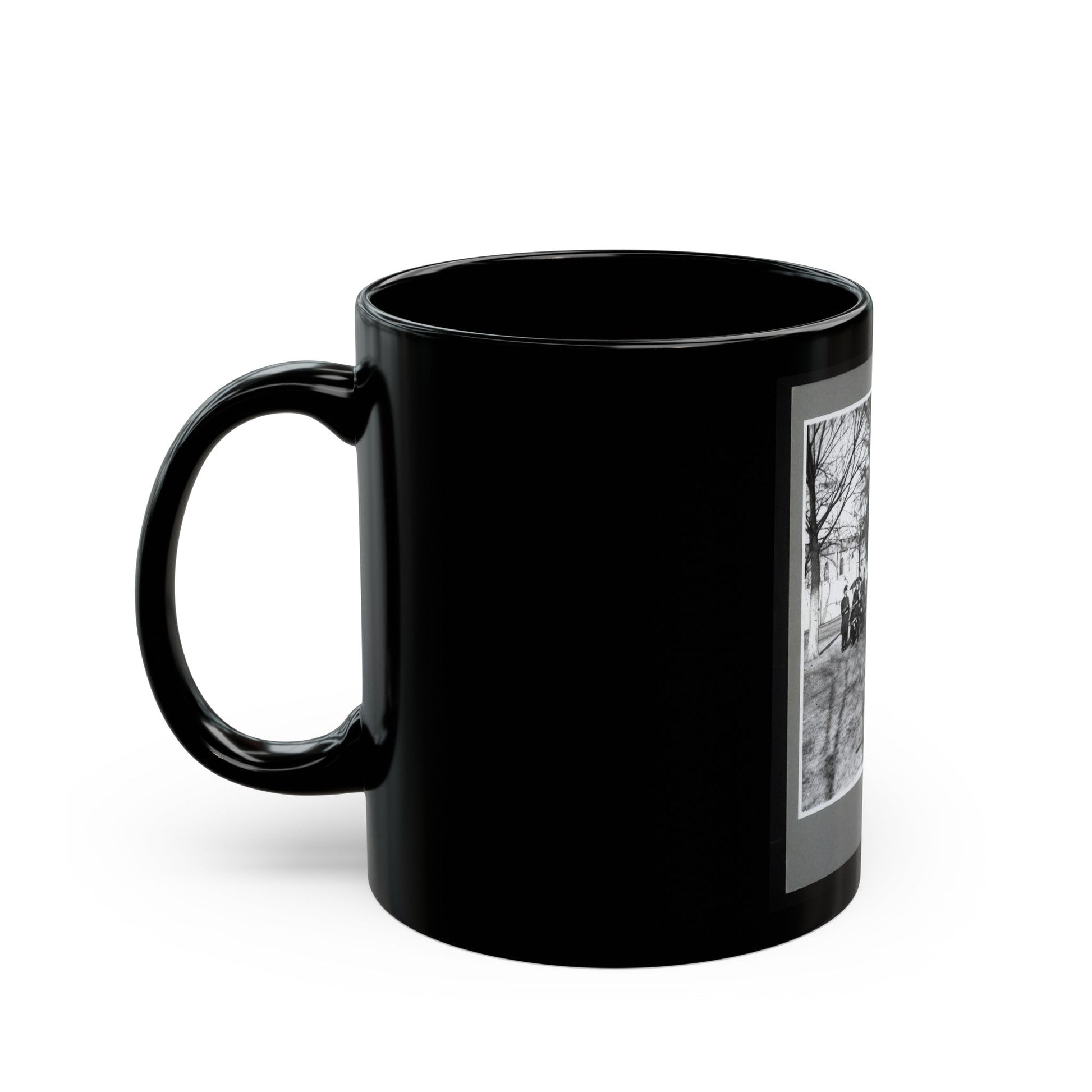 Band Group Seated Behind Their Instruments (U.S. Civil War) Black Coffee Mug-The Sticker Space