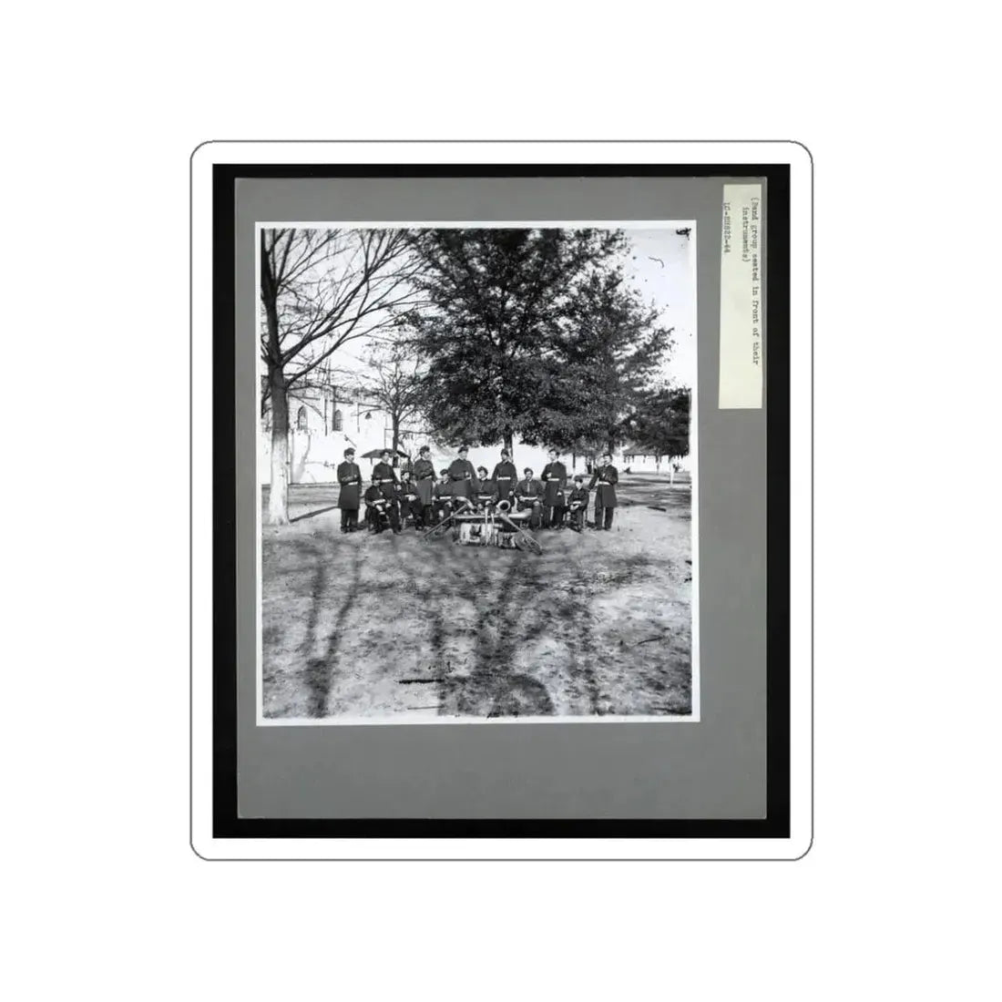 Band Group Seated Behind Their Instruments (U.S. Civil War) STICKER Vinyl Die-Cut Decal White Die-Cut 3 Inch - The Sticker Space