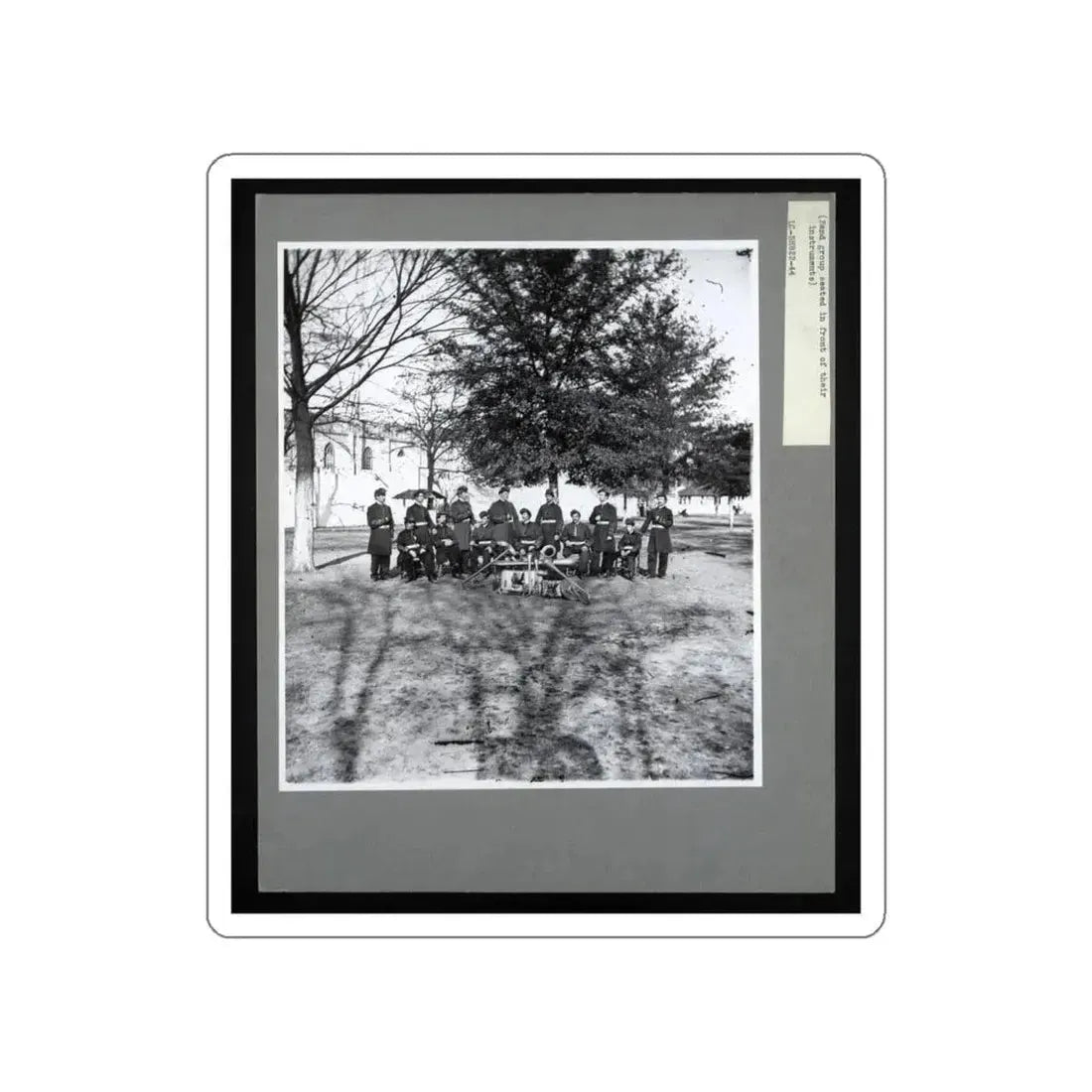 Band Group Seated Behind Their Instruments (U.S. Civil War) STICKER Vinyl Die-Cut Decal White Die-Cut 5 Inch - The Sticker Space