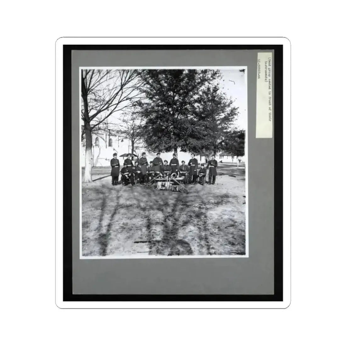 Band Group Seated Behind Their Instruments (U.S. Civil War) STICKER Vinyl Kiss-Cut Decal 2 Inch White - The Sticker Space