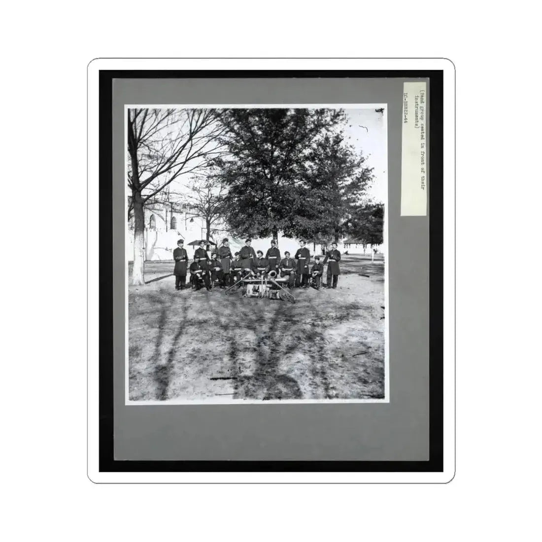 Band Group Seated Behind Their Instruments (U.S. Civil War) STICKER Vinyl Kiss-Cut Decal 6 Inch White - The Sticker Space