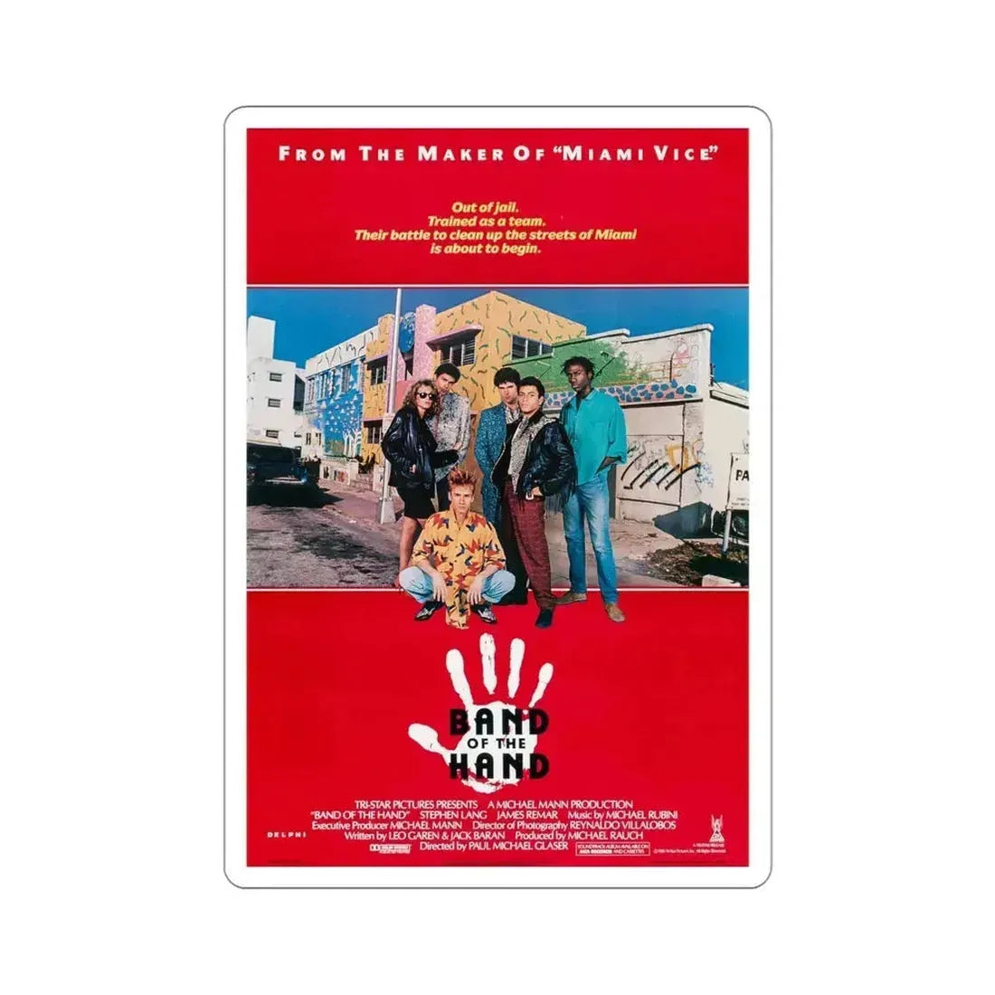 Band of the Hand 1986 Movie Poster STICKER Vinyl Die-Cut Decal 4 Inch - The Sticker Space