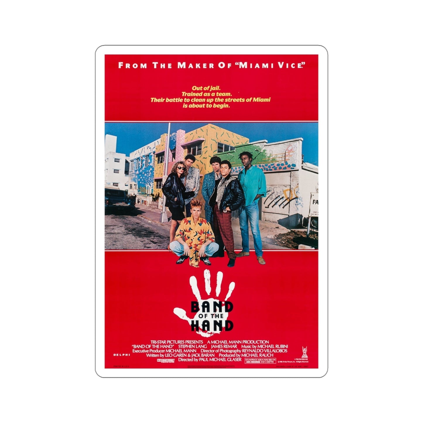 Band of the Hand 1986 Movie Poster STICKER Vinyl Die-Cut Decal-5 Inch-The Sticker Space