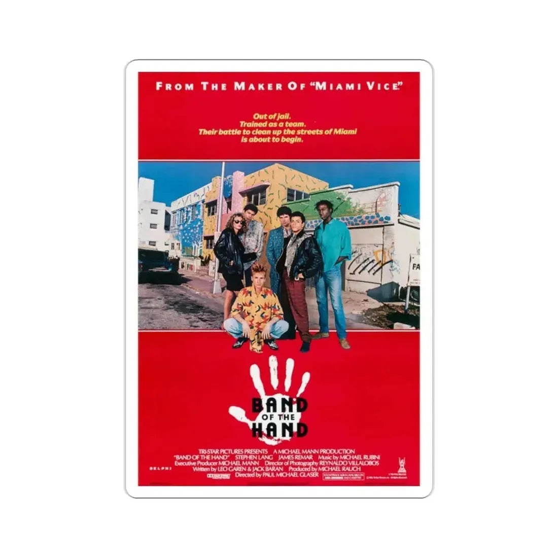 Band of the Hand 1986 Movie Poster STICKER Vinyl Die-Cut Decal - The Sticker Space