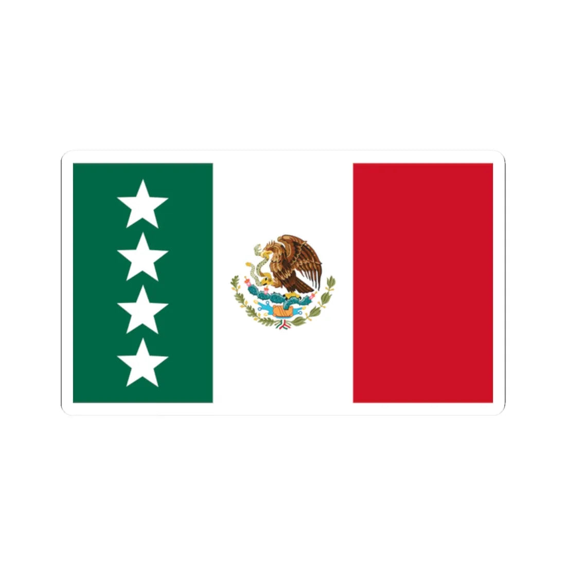 Bandera Cuatro estrellas Mexico-Alto Mando (Mexico) STICKER Vinyl Kiss-Cut Decal 2 Inch White - The Sticker Space