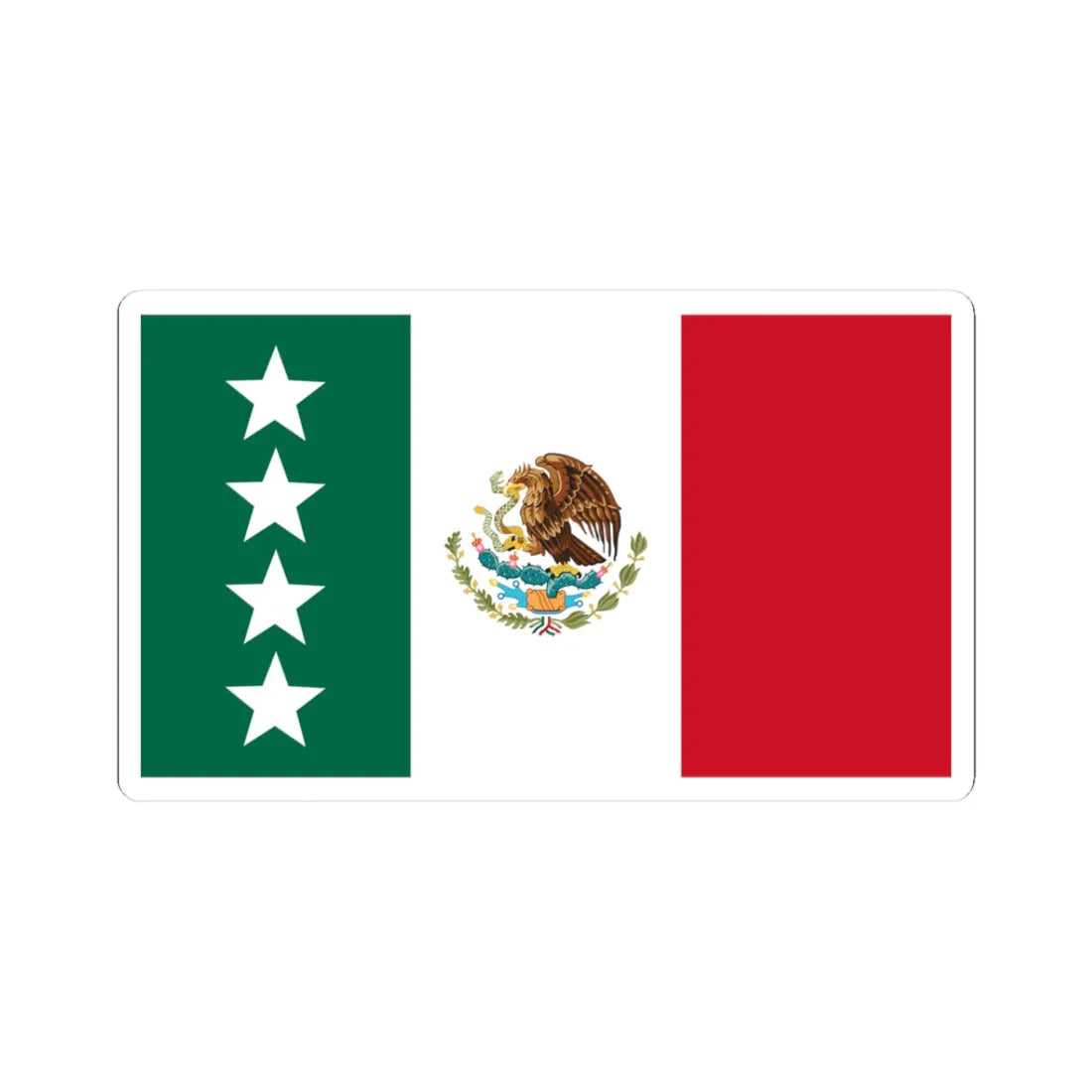 Bandera Cuatro estrellas Mexico-Alto Mando (Mexico) STICKER Vinyl Kiss-Cut Decal 3 Inch White - The Sticker Space