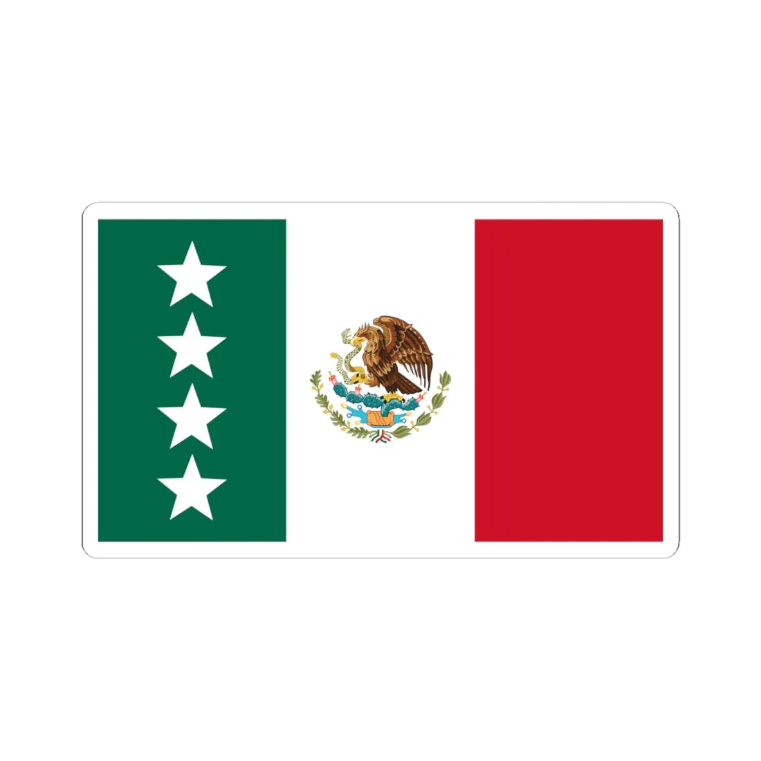 Bandera Cuatro estrellas Mexico-Alto Mando (Mexico) STICKER Vinyl Kiss-Cut Decal 6 Inch White - The Sticker Space