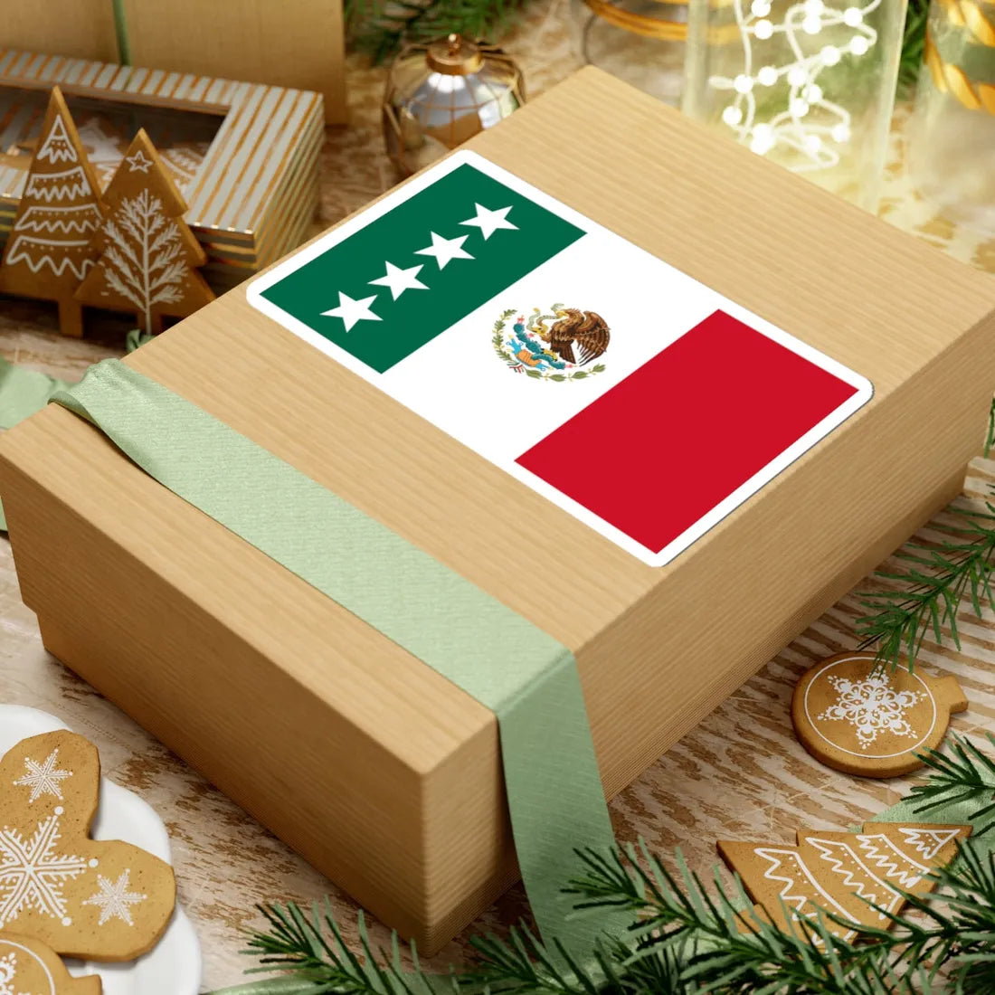 Bandera Cuatro estrellas Mexico-Alto Mando (Mexico) STICKER Vinyl Kiss-Cut Decal - The Sticker Space