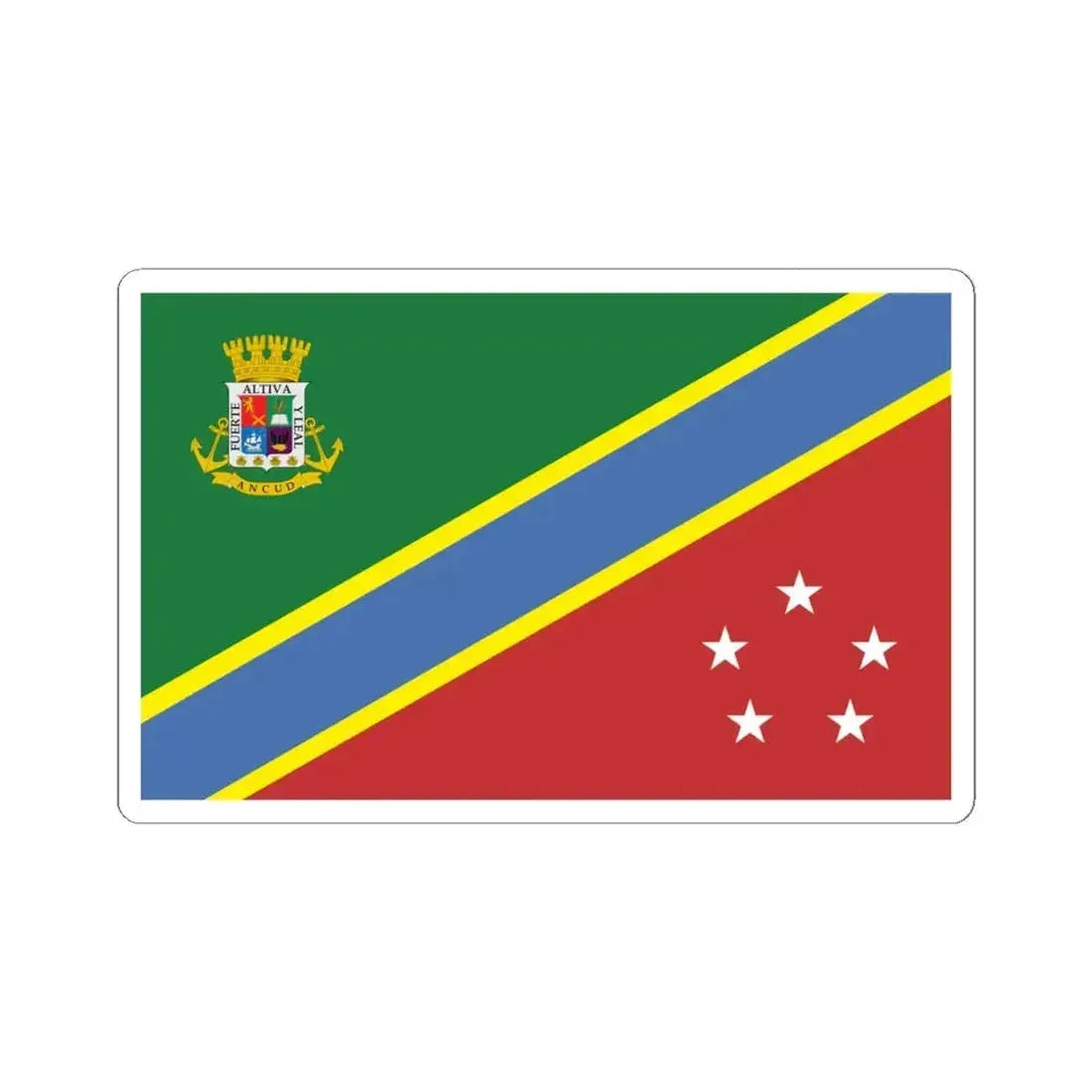 Bandera de Ancud (Chile) STICKER Vinyl Kiss-Cut Decal 4 Inch White - The Sticker Space