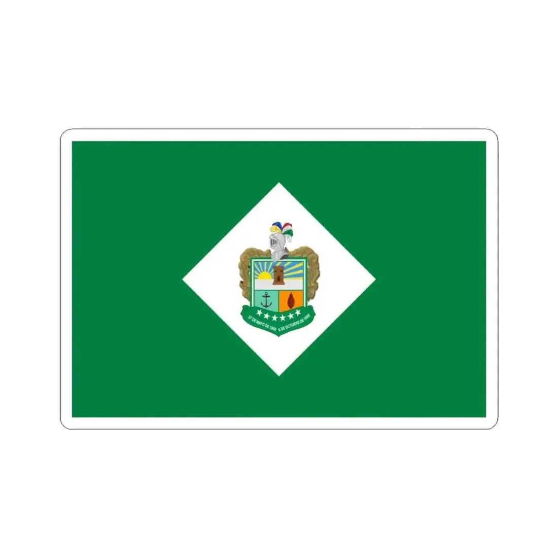 Bandera de Babahoyo (Ecuador) STICKER Vinyl Kiss-Cut Decal 3 Inch White - The Sticker Space