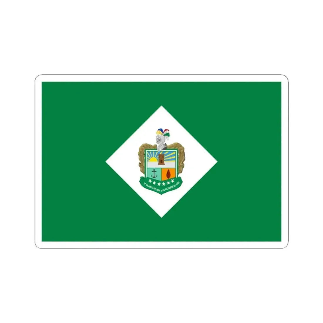 Bandera de Babahoyo (Ecuador) STICKER Vinyl Kiss-Cut Decal 4 Inch White - The Sticker Space