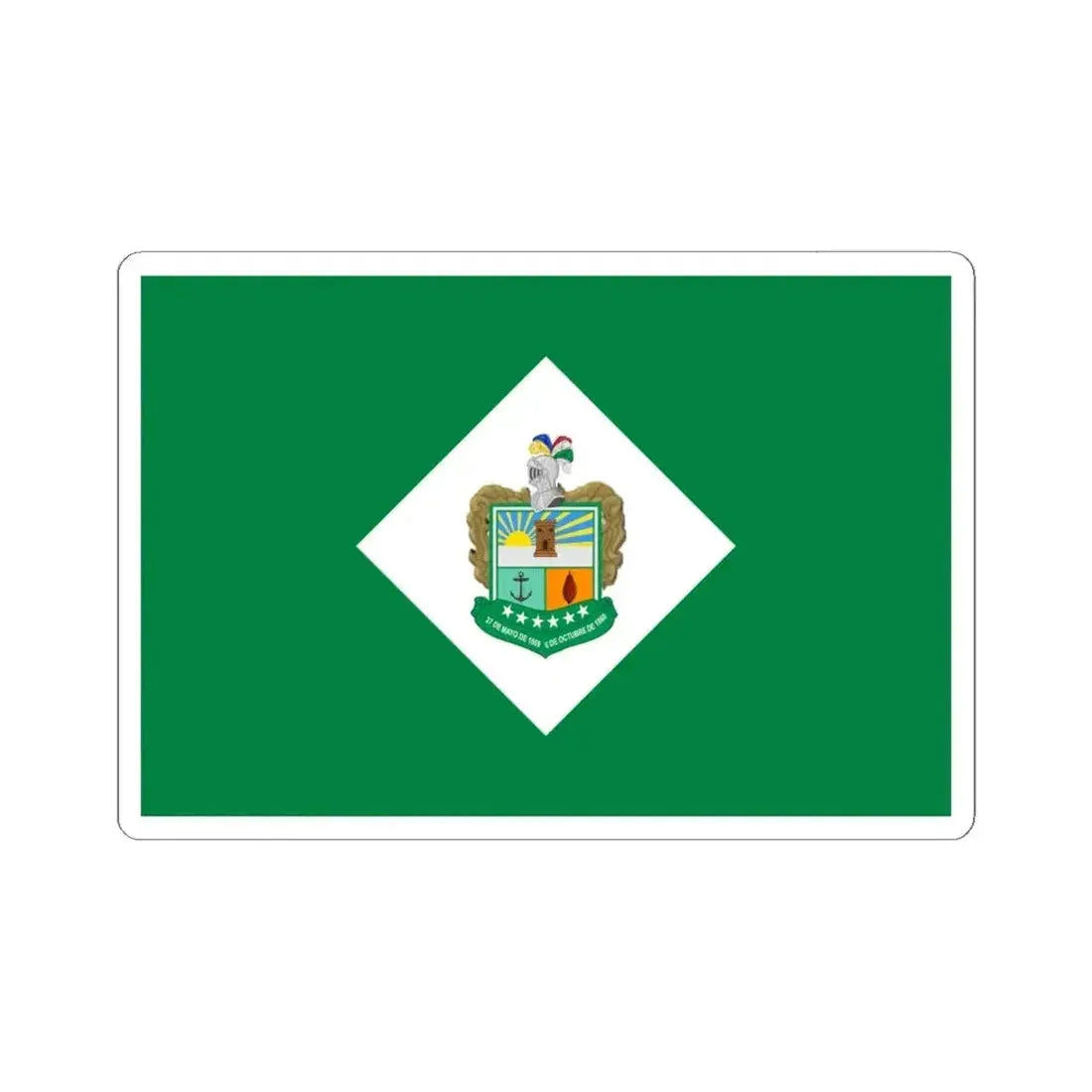 Bandera de Babahoyo (Ecuador) STICKER Vinyl Kiss-Cut Decal 6 Inch White - The Sticker Space