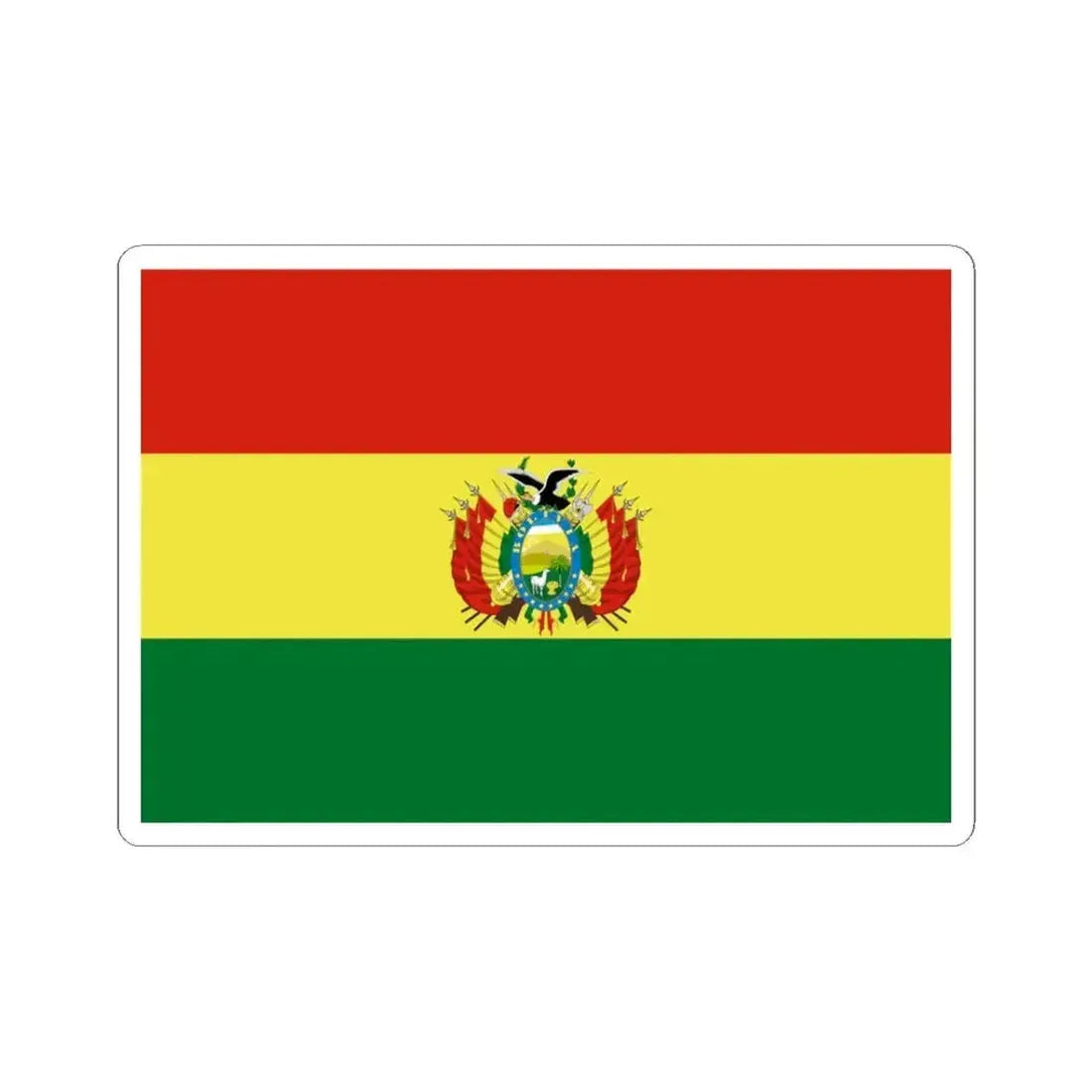 Bandera de Bolivia Estado (Bolivia) STICKER Vinyl Kiss-Cut Decal 3 Inch White - The Sticker Space