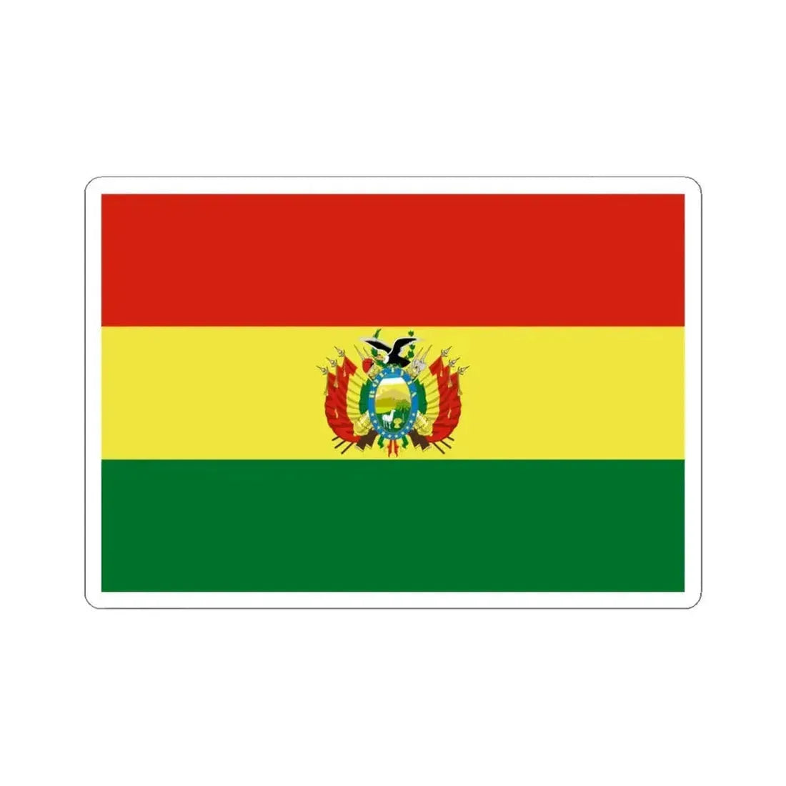 Bandera de Bolivia Estado (Bolivia) STICKER Vinyl Kiss-Cut Decal 4 Inch White - The Sticker Space