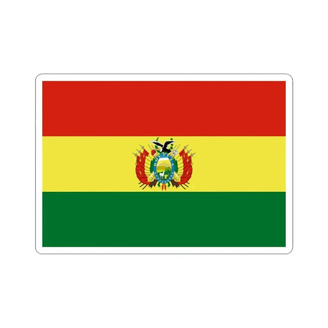 Bandera de Bolivia Estado (Bolivia) STICKER Vinyl Kiss-Cut Decal 6 Inch White - The Sticker Space