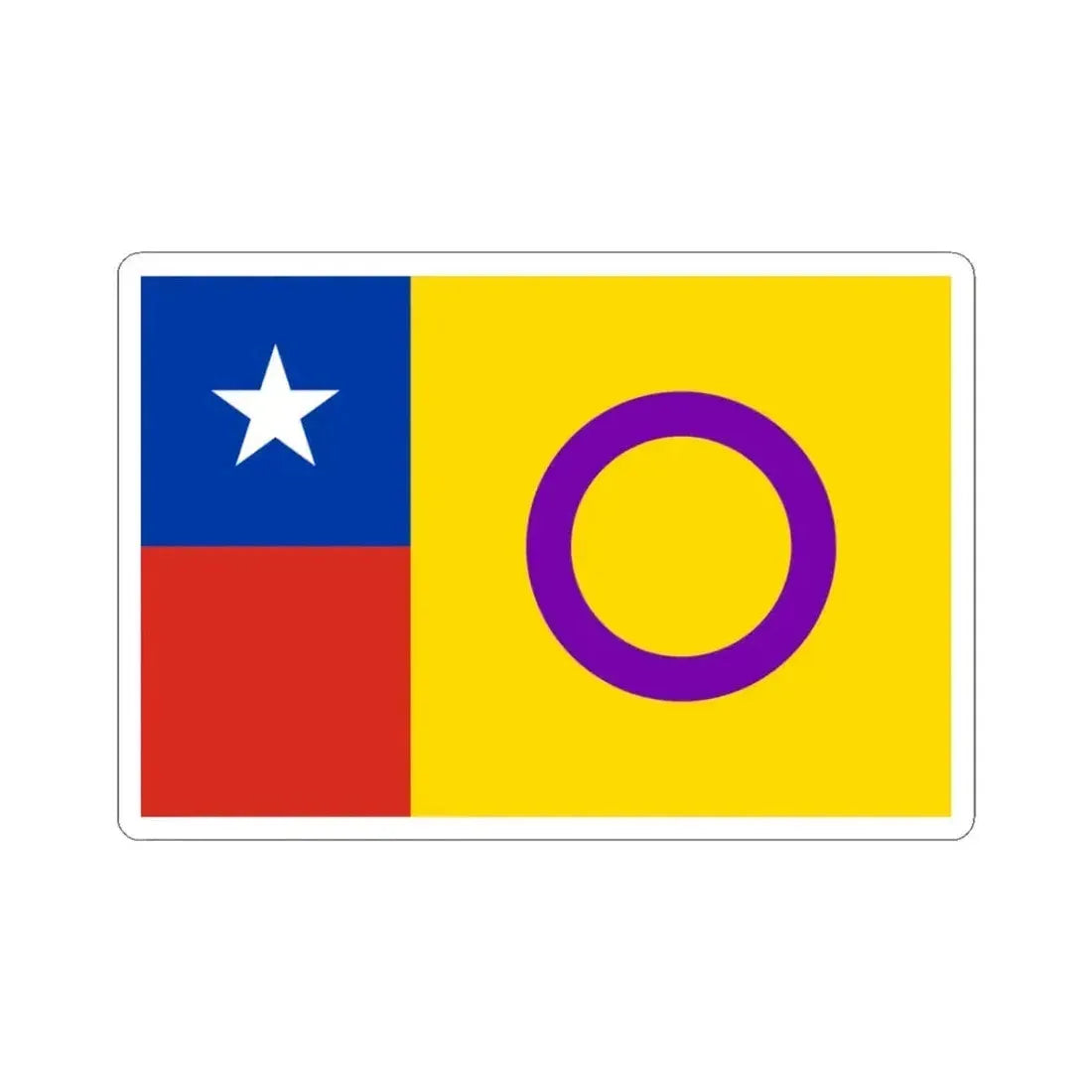 Bandera de Chile Intersexo 2 (Chile) STICKER Vinyl Kiss-Cut Decal 3 Inch White - The Sticker Space